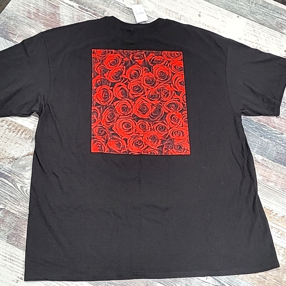Forever Young With Red Rose Back Graphic Tee